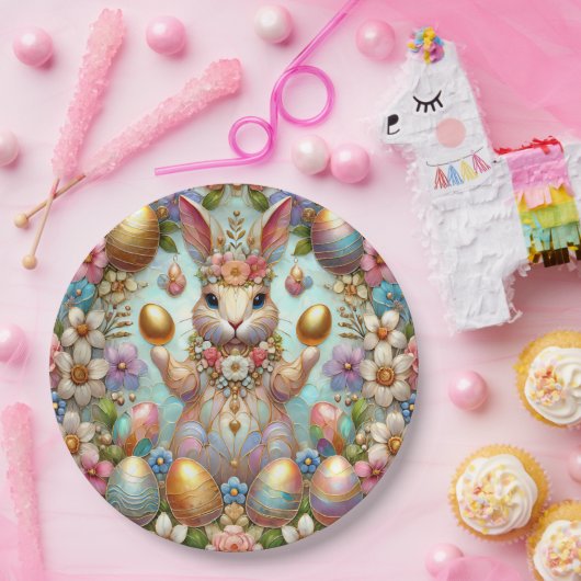 EASTER BUNNY 3D ~ Pastelle Pappteller (Party)