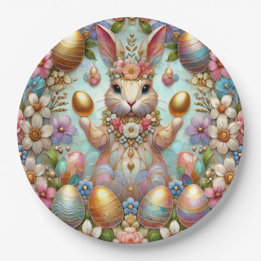 EASTER BUNNY 3D ~ Pastelle Pappteller (Vorderseite)