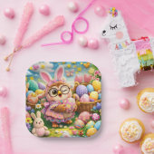 Easter bunny and colourful eggs party design pappteller (Party)