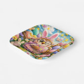 Easter bunny and colourful eggs party design pappteller (Gewinkelt)
