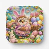 Easter bunny and colourful eggs party design pappteller (Vorderseite)