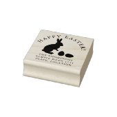 Easter Bunny And Eggs With Name And Address Gummistempel (Stempel)