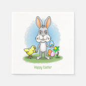Easter Bunny and the Chicken Serviette (Vorderseite)