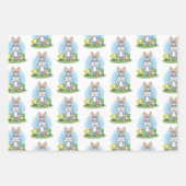 Easter Bunny and the colorful Easter eggs Geschenkpapier Set (Vorderseite)