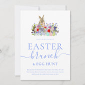 Easter Bunny and Wildflowers Egg Hunt and Brunch Einladung (Vorderseite)