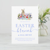 Easter Bunny and Wildflowers Egg Hunt and Brunch Einladung (Stehend Vorderseite)