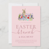 Easter Bunny and Wildflowers Egg Hunt and Brunch Einladung (Vorderseite)