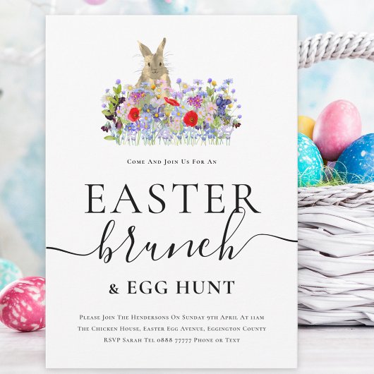 Easter Bunny and Wildflowers Egg Hunt and Brunch Einladung