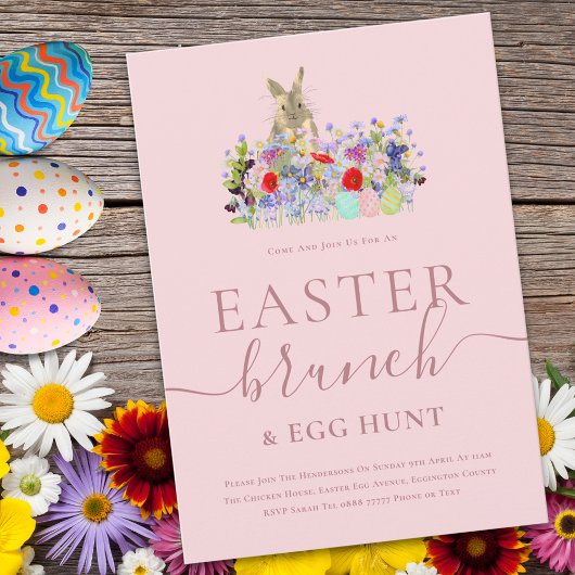 Easter Bunny and Wildflowers Egg Hunt and Brunch Einladung