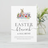 Easter Bunny and Wildflowers Egg Hunt and Brunch Einladung (Stehend Vorderseite)