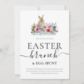 Easter Bunny and Wildflowers Egg Hunt and Brunch Einladung (Vorderseite)