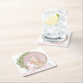Easter Bunny at Garden Paper Coaster Rechteckiger Pappuntersetzer (Vor Ort)