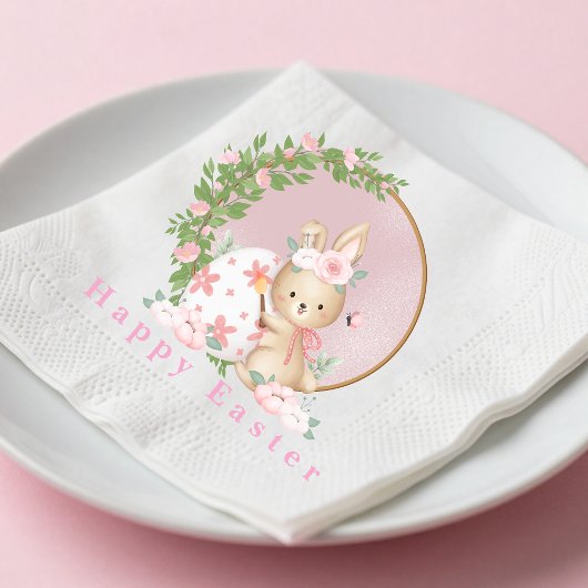 Easter Bunny at Garden Paper Napkin Serviette