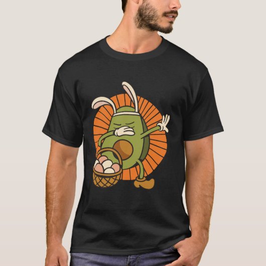 Easter Bunny Avocado with Rabbit Ears and Basket o T-Shirt (Vorderseite)