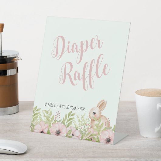 Easter Bunny Baby Dusche Windeln Raffle Schild (In SItu)