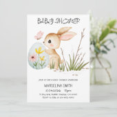 Easter Bunny Baby Shower - Cute Pastel Bunny  Einladung (Stehend Vorderseite)