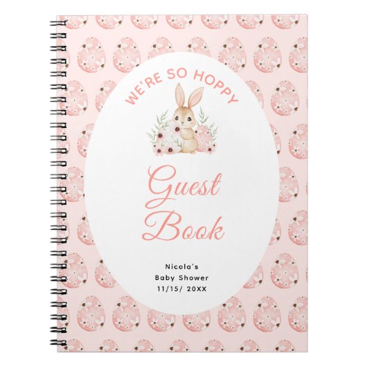 Easter Bunny Baby Shower Guest Book Notizblock (Vorderseite)