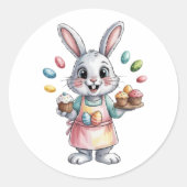 Easter Bunny Baker Sticker Cute Easter Gift Spring (Vorderseite)