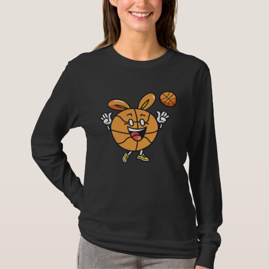 Easter Bunny Basketball Easter T-Shirt (Vorderseite)