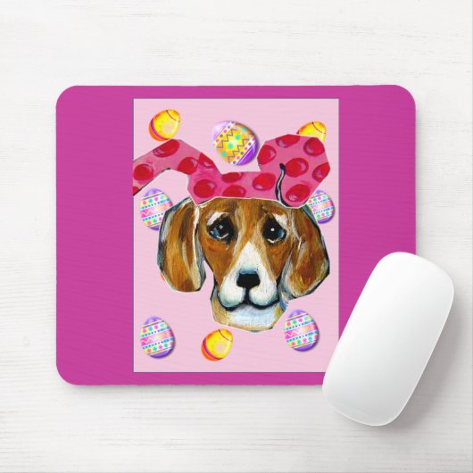 EASTER BUNNY BEAGLE MOUSEPAD (Mit Mouse)