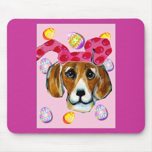 EASTER BUNNY BEAGLE MOUSEPAD (Vorne)
