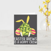 Easter Bunny Beer Drinking Rabbit Illustration Karte (Gelbe Blume)