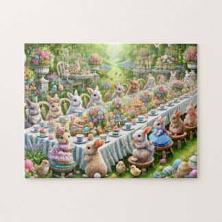 Easter Bunny Celebration Forest Dinner Party Puzzle