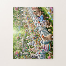 Easter Bunny Celebration Forest Dinner Party  Puzzle