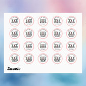 Easter Bunny Checkerboard Pink Green Teal Monogram Runder Aufkleber