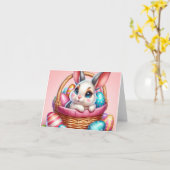 Easter bunny chocolate egg karte (Gelbe Blume)