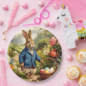 Easter Bunny Collecting Easter Eggs Pappteller (Party)