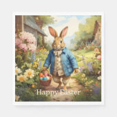 Easter Bunny Collecting Easter Eggs Serviette (Vorderseite)