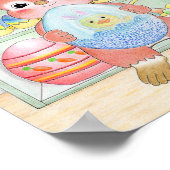Easter Bunny Colorful Eggs Cute Kids Poster (Ecke)