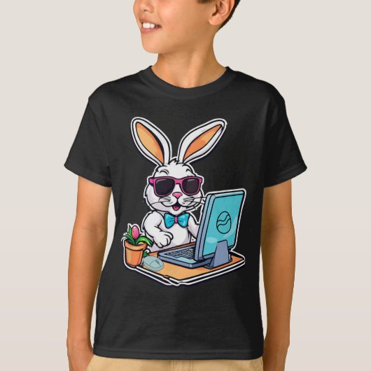 Easter Bunny Computer Video Game Lovers 1 T-Shirt (Vorderseite)