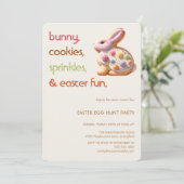 Easter Bunny Cookie Invitation | Kids Easter Party Einladung (Stehend Vorderseite)