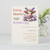 Easter Bunny Cow Invitation | Kid easter party Einladung (Stehend Vorderseite)