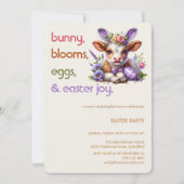 Easter Bunny Cow Invitation | Kid easter party Einladung (Vorderseite)