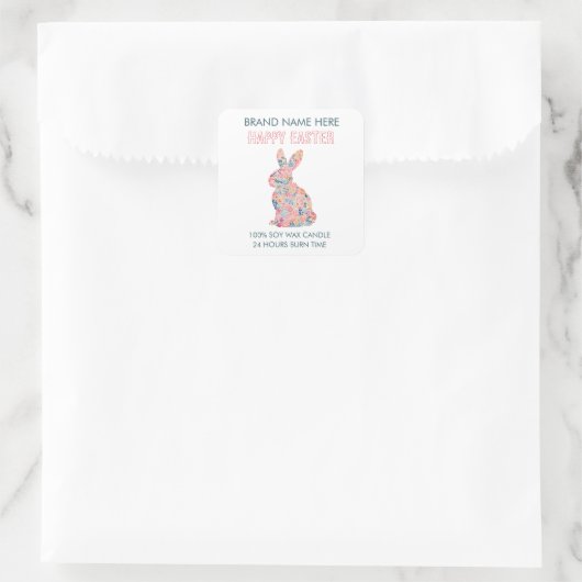 Easter Bunny Custom Candle Label Quadratischer Aufkleber (Tasche)