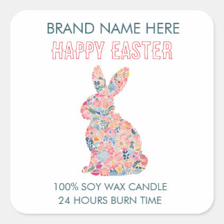 Easter Bunny Custom Candle Label Quadratischer Aufkleber