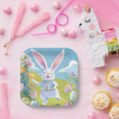 Easter Bunny | Cute Easter Pastel Wildflower Pappteller (Party)