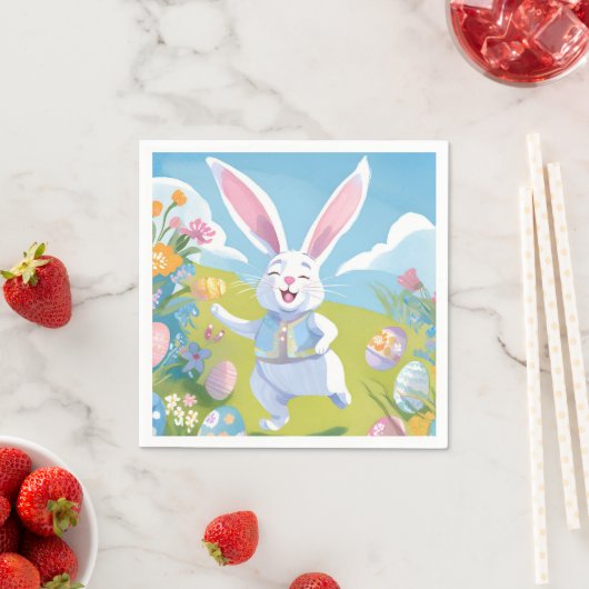 Easter Bunny | Cute Easter Pastel Wildflower Serviette (Beispiel)