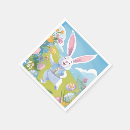 Easter Bunny | Cute Easter Pastel Wildflower Serviette (Ecke)