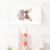 Easter Bunny Cute Glasses Leopard Bunny Rabbit Eas Banner (Insitu)