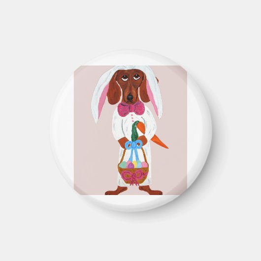 Easter bunny Dachshund  Magnet (Vorne)