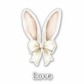 Easter Bunny Ears Bow Love Aufkleber (Vorderseite)