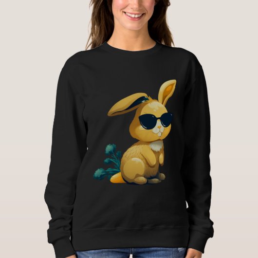 Easter Bunny Face Easter Rabbit cool Easter Bunnie Sweatshirt (Vorderseite)