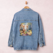 Easter Bunny Family Hunting for Eggs - Watercolor Jeansjacke (Hangar)