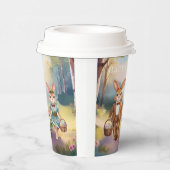 Easter Bunny Family Hunting for Eggs - Watercolor Pappbecher (Rechts)