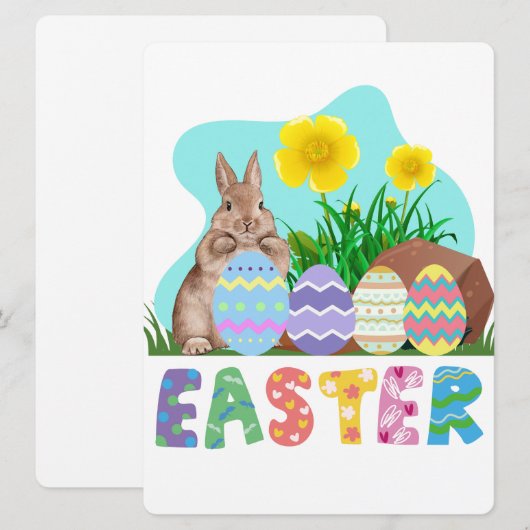 EASTER BUNNY FEIERTAGSKARTE (Vorne/Hinten)