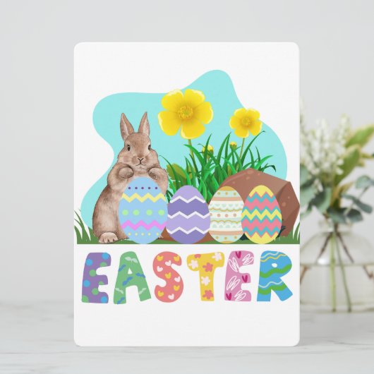 EASTER BUNNY FEIERTAGSKARTE (Stehend Vorderseite)